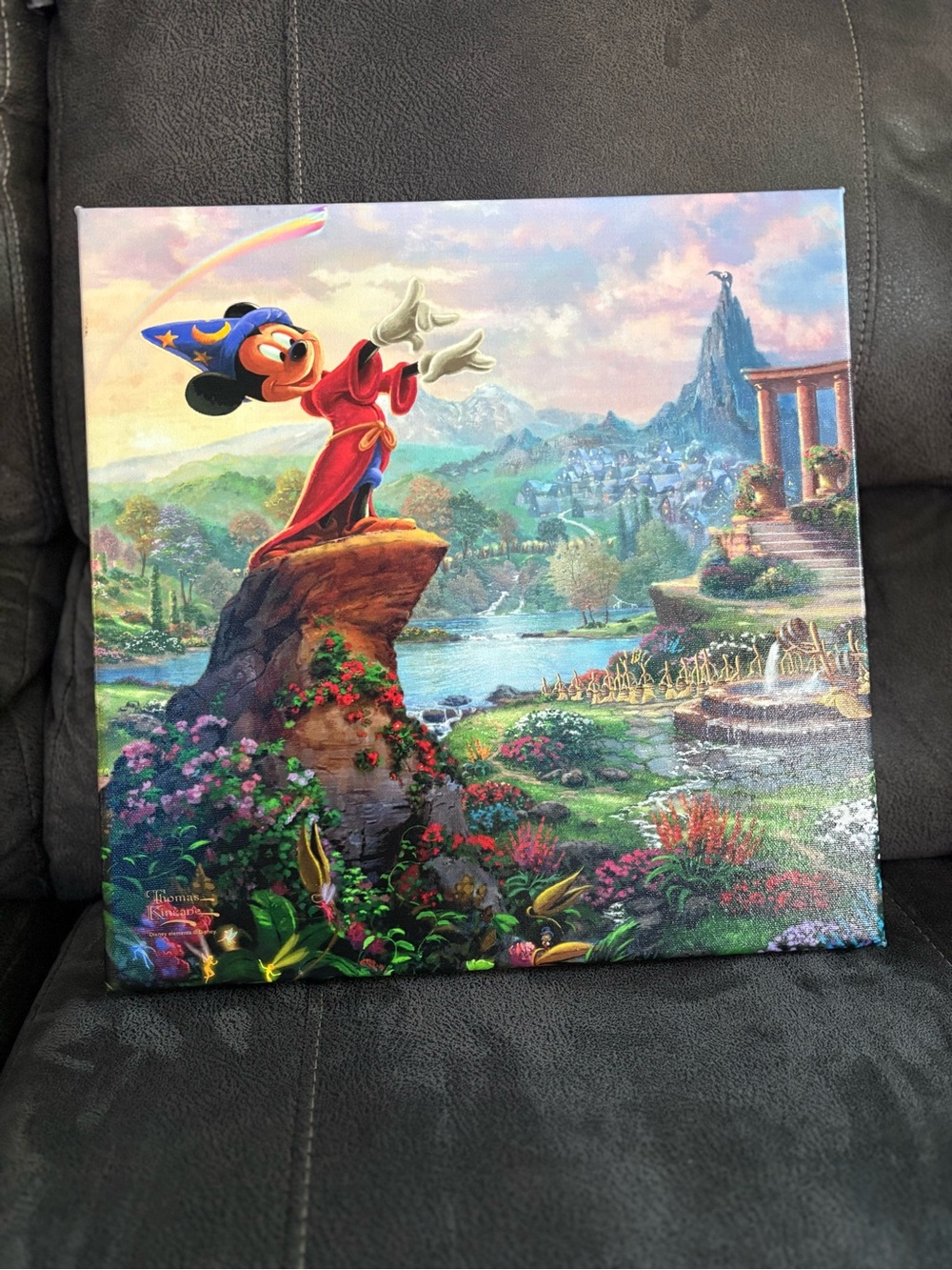 Thomas Kinkade Disney Mickey Mouse Sorcerer Canvas Print COA 2013